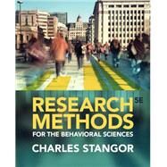 Research Methods for the Behavioral Sciences by Stangor, 9781285077024