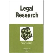 Legal Research in a Nutshell: By Morris L. Cohen, Kent C. Olson by Cohen, Morris L., 9780314147073