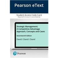 Pearson eText for Strategic Management A Competitive Advantage Approach. Concepts and Cases -- Access Card by David, Fred R.; David, Forest R.; David, Meredith E., 9780135637111