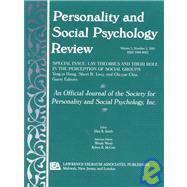 Lay Theories and Their Role in the Perception of Social Groups: A Special Issue of Personality and Social Psychology Review by Hong, Ying-yi; Levy, Sheri R.; Chiu, Chi-yue, 9780805897142