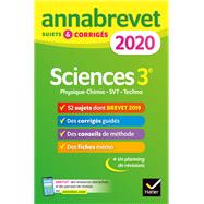 Annales du brevet Annabrevet 2020 Sciences (Physique-chimie SVT Technologie) 3e by Nadge Jeannin; Sonia Madani; Nicolas Nicaise, 9782401057173