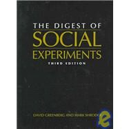 Digest of Social Experiments by Greenberg, David H.; Shroder, Mark, 9780877667223