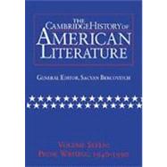 The Cambridge History of American Literature by Edited by Sacvan Bercovitch, 9780521497329