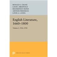 English Literature 1660-1800 by Landa, Louis A., 9780691627373