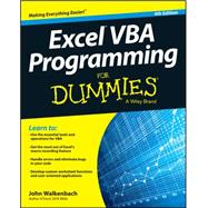 Excel Vba Programming for Dummies by Walkenbach, John, 9781119077398