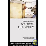 Political Philosophy by Knowles,Dudley, 9781857287608