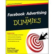Facebook Advertising For Dummies by Dunay, Paul; Krueger, Richard; Elad, Joel, 9780470637623