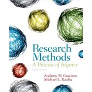 Research Methods A Process of Inquiry by Graziano, Anthony M.; Raulin, Michael L., 9780205907694
