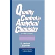 Quality Control in Analytical Chemistry by Kateman, G.; Buydens, L.; Winefordner, James D., 9780471557777