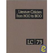 Literature Criticism from 1400 to 1800 by Schoenberg, Thomas J.; Trudeau, Lawrence J., 9780787658106