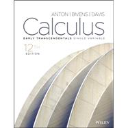 Calculus Early Transcendentals Single Variable by Anton, Howard, 9781119778165