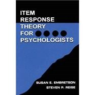 Item Response Theory by Embretson,Susan E., 9780805828191