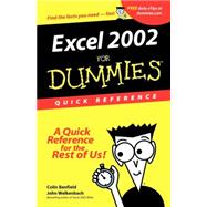 Excel 2002 for Dummies Quick Reference by Banfield, Colin; Walkenbach, John, 9780764508295