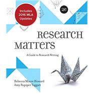 Research Matters MLA 2016 Update by Howard, Rebecca Moore; Rupiper Taggart, Amy, 9781260088298