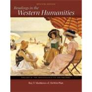 Readings in the Western Humanities Volume 2 by Matthews, Roy; Platt, Dewitt, 9780077338497