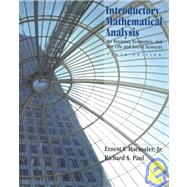 Introductory Mathematical Analysis for Business, Economics, and the Life and Social Sciences by Haeussler, Ernest F., 9780130338556