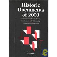 Historic Documents of 2003 by Gottron, Martha V.; Felton, John; Maxwell, Bruce, 9781568028576