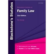 Blackstone's Statutes on Family Law by George, Rob, 9780192858610