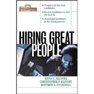 Hiring Great People by Klinvex, Kevin; O'Connell, Matthew; Klinvex, Christopher, 9780070718722