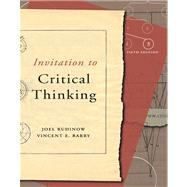 Invitation to Critical Thinking (with InfoTrac) by Rudinow, Joel; Barry, Vincent E., 9780155058835