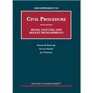 2020 Supplement to Civil Procedure, 5th, Rules, Statutes, and Recent Developments by Rowe Jr., Thomas D.; Sherry, Suzanna; Tidmarsh, Jay H, 9781684679539