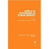 Levels of Processing in Human Memory (PLE: Memory) by Cermak; Sharon, 9781138979741