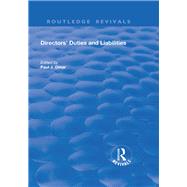 Directors' Duties and Liabilities by Omar,Paul J.;Omar,Paul J., 9781138729810
