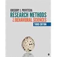 Research Methods for the Behavioral Sciences by Privitera, Gregory J., 9781544309828