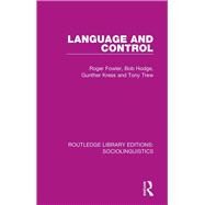 Language and Control by Fowler; Roger, 9781138349865